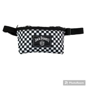 Jack Daniel's black and white checkered Fanny pack belt bag unisex
